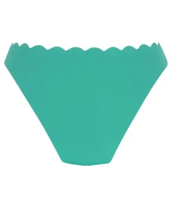 Scallop High-Leg Bikini Bottoms - Green