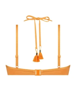 Scallop Lurex Bikini Top - Orange
