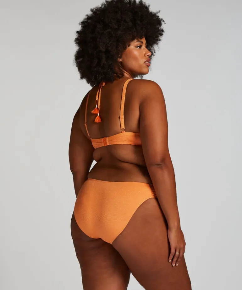 Scallop Lurex Rio Bikini Bottoms - Orange