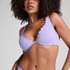 Scallop non-padded underwired bikini top - Purple
