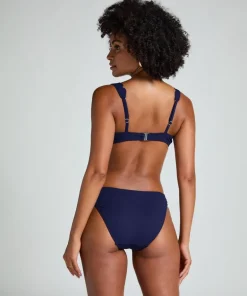 Scallop non-padded underwired bikini top - Blue