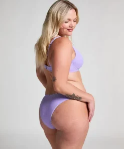 Scallop non-padded underwired bikini top - Purple