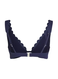 Scallop non-padded underwired bikini top - Blue