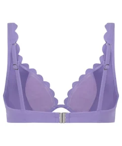 Scallop non-padded underwired bikini top - Purple