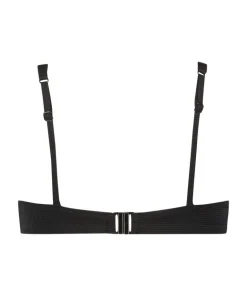 Scallop non-padded underwired bikini top - Black