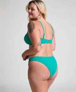 Scallop Padded Strapless Underwired Bikini Top Cup E + - Green