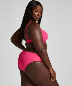 Scallop padded underwired bikini-top - Pink