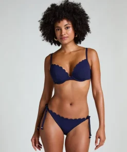 Scallop push-up underwired bikini top Cup A - E - Blue
