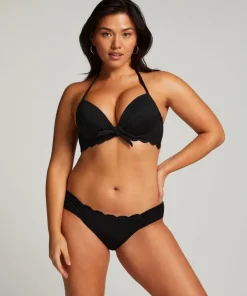 Scallop push-up underwired bikini top Cup A - E - Black
