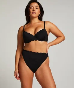 Scallop Rio Bikini Bottoms - Black