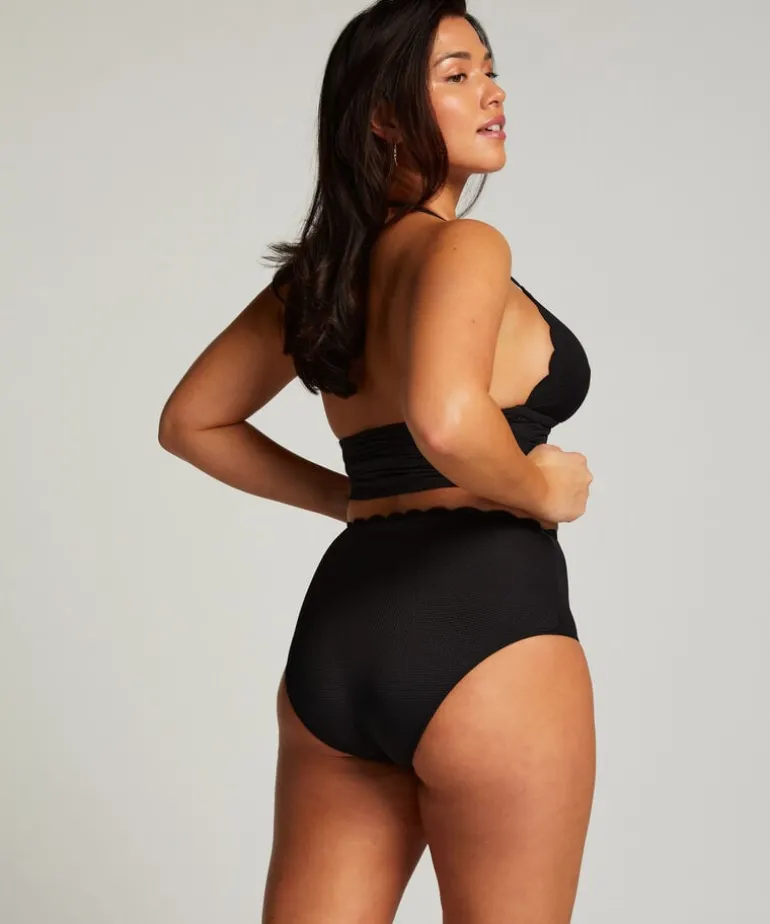 Scallop Rio Bikini Bottoms - Black