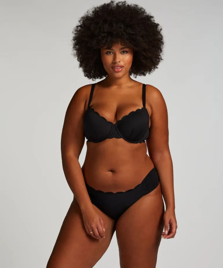 Scallop Rio Bikini Bottoms - Black