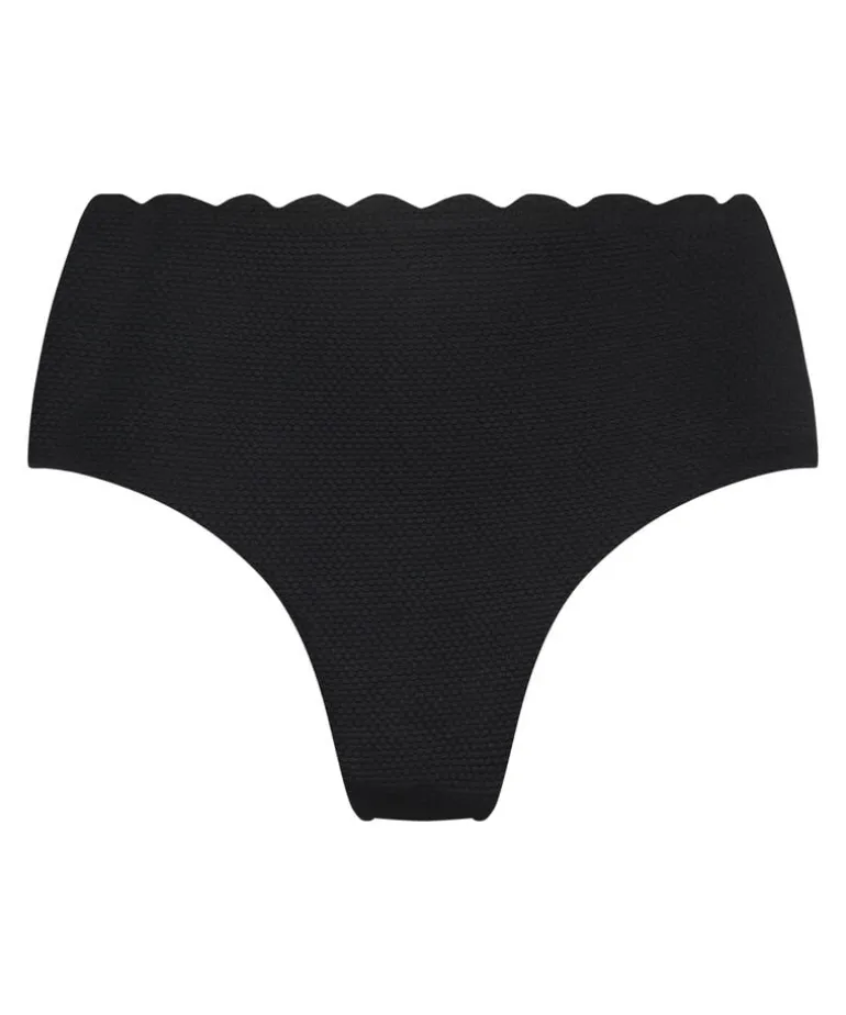 Scallop Rio Bikini Bottoms - Black