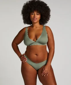 Scallop triangle bikini top - Green