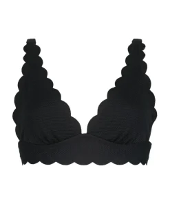 Scallop triangle bikini top - Black