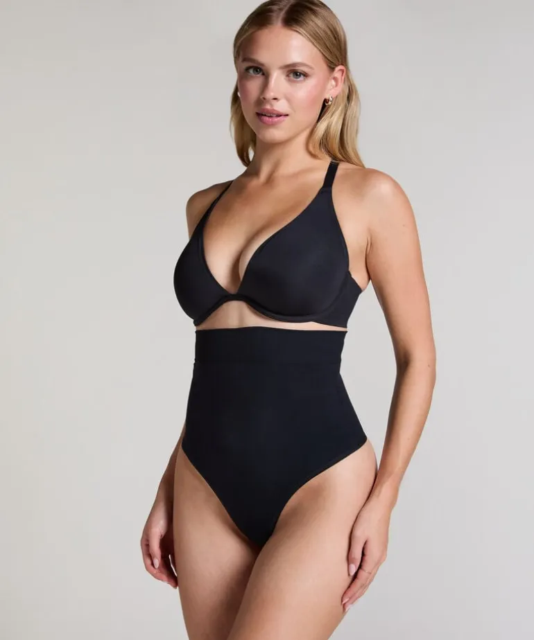 Seamless Enhancing High Waisted Thong - Black