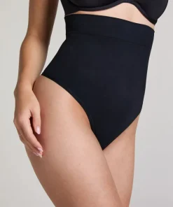 Seamless Enhancing High Waisted Thong - Black