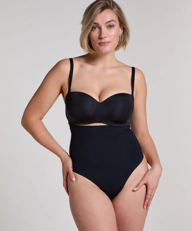 Seamless Enhancing High Waisted Thong - Black