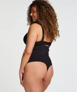 Seamless Enhancing High Waisted Thong - Black