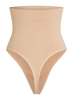 Seamless Enhancing High Waisted Thong - Beige