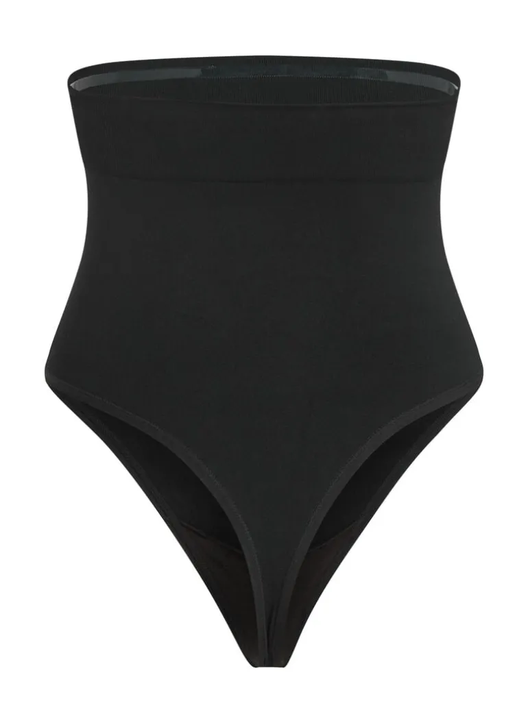 Seamless Enhancing High Waisted Thong - Black
