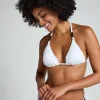 Seashell Triangle Bikini Top - White