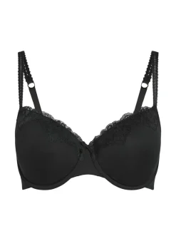 Secret Lace Padded Underwired Bra - Black