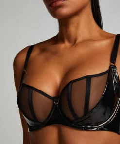 Seductress Half-Padded Cup Underwired Bra - Black