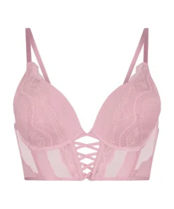 Selina Padded Push-Up Longline Underwired Bra - Pink