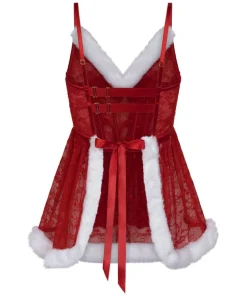 Sexy Santa Wired Slip Dress - Red