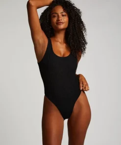 Shaping Crinkle Swimsuit - Black