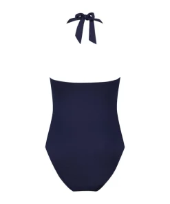 Shaping Halter Scallop Swimsuit - Blue