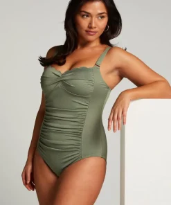 Shaping Scallop Swimsuit - Green