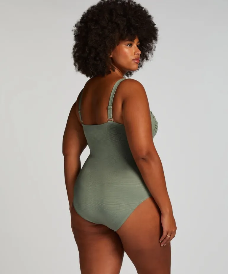 Shaping Scallop Swimsuit - Green