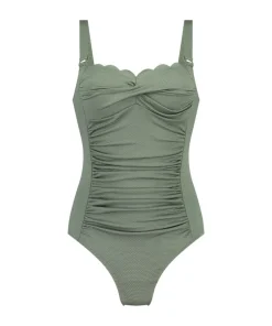 Shaping Scallop Swimsuit - Green