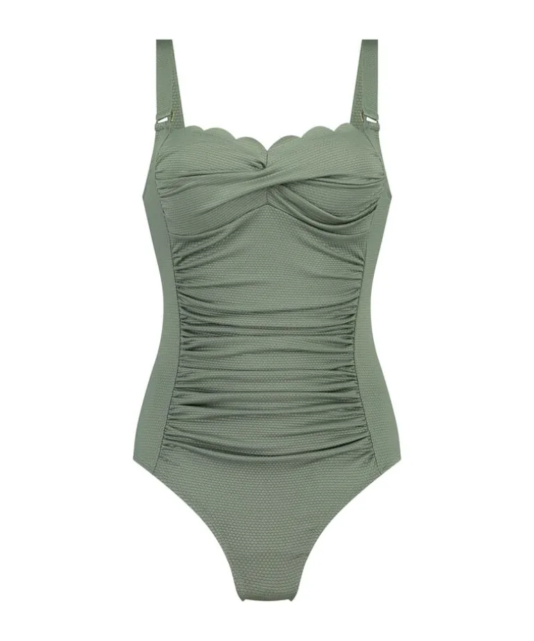 Shaping Scallop Swimsuit - Green