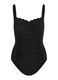 Shaping Scallop Swimsuit - Black