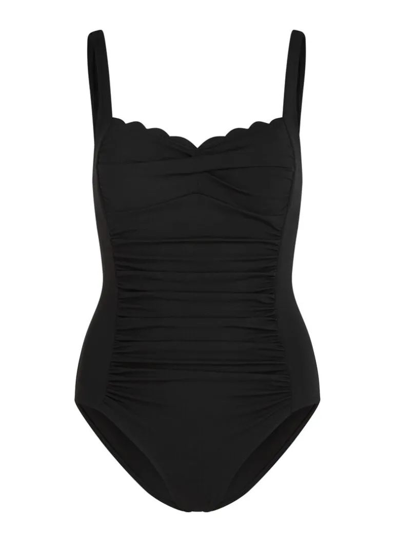 Shaping Scallop Swimsuit - Black