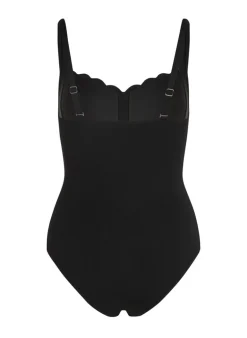 Shaping Scallop Swimsuit - Black