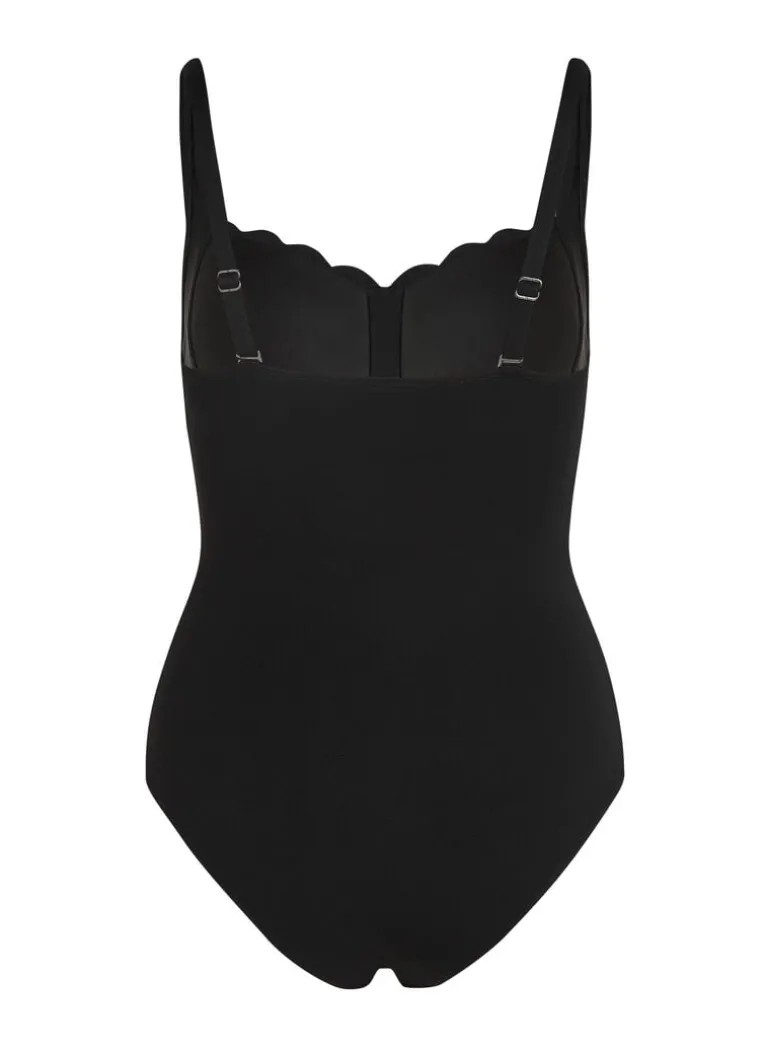 Shaping Scallop Swimsuit - Black