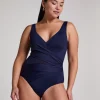 Shaping Shell Mesh Swimsuit - Blue