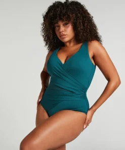 Shaping Shell Mesh Swimsuit - Green
