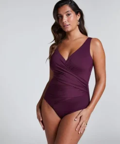 Shaping Shell Mesh Swimsuit - Purple