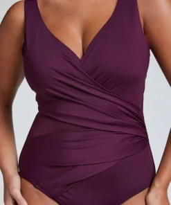 Shaping Shell Mesh Swimsuit - Purple