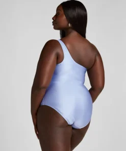 Shaping Shell Mesh Swimsuit - Blue