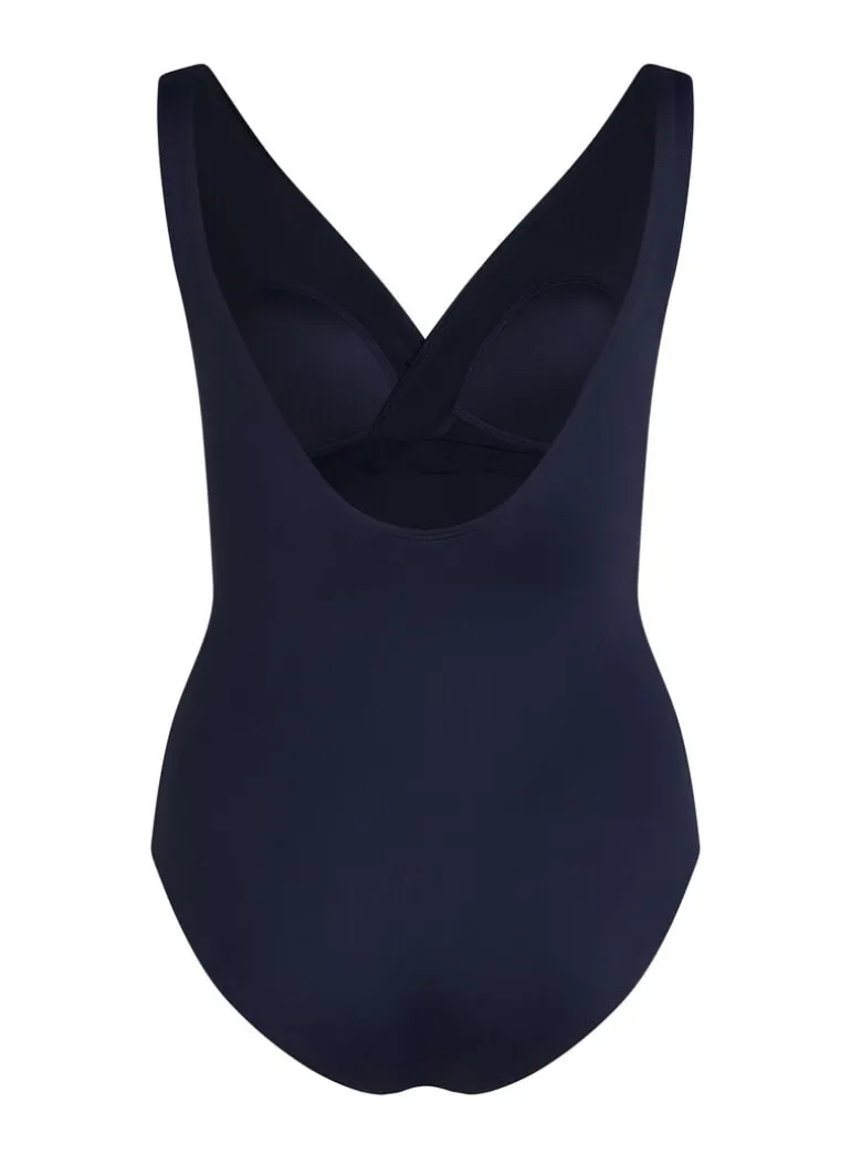 Shaping Shell Mesh Swimsuit - Blue