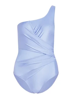 Shaping Shell Mesh Swimsuit - Blue