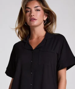 Short Sleeve Velour Jacket - Black