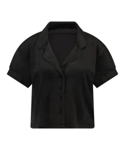 Short Sleeve Velour Jacket - Black
