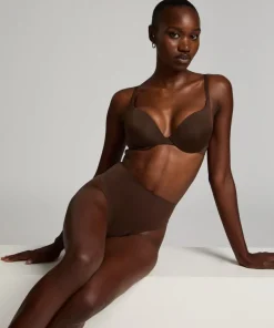 Smooth Padded Underwired Push-Up Bra - Brown